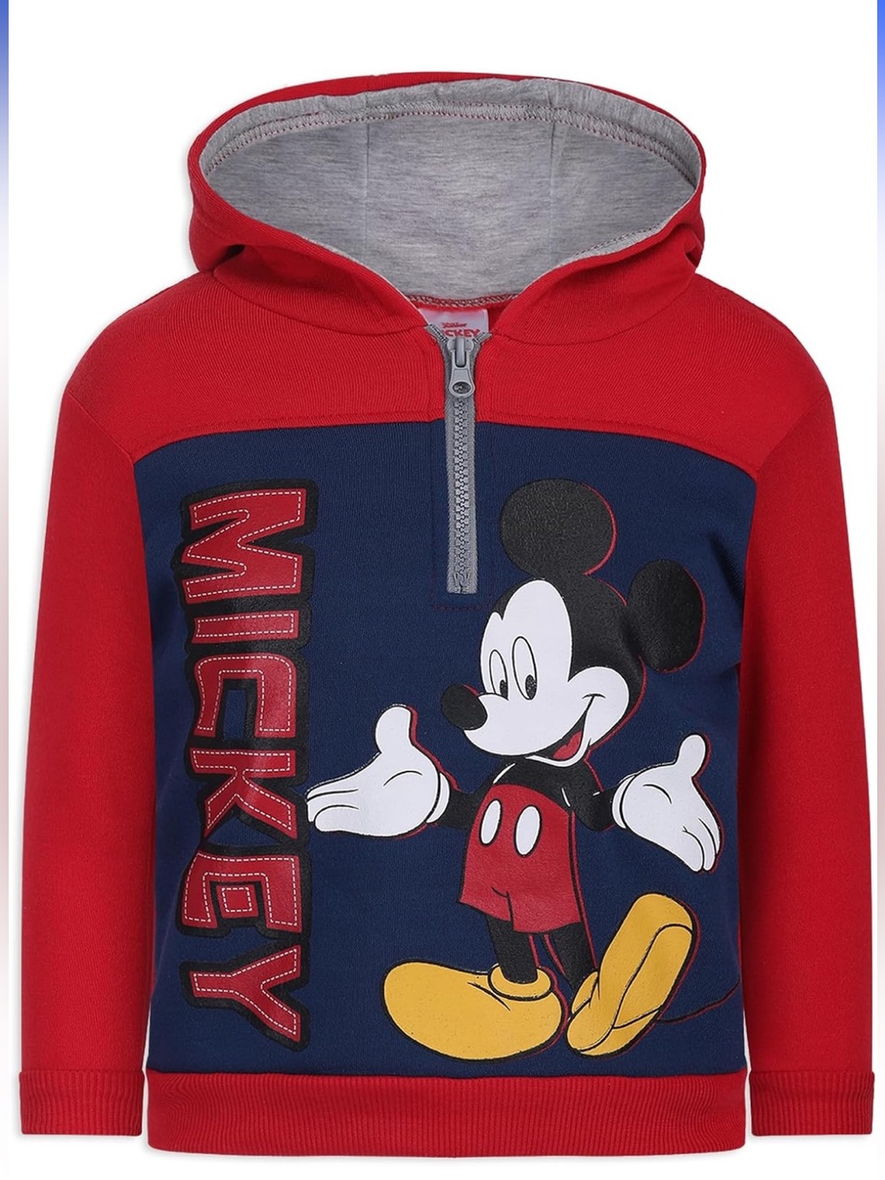 Disney Mickey Mouse Red Navy & Yellow Kids Hoodie
